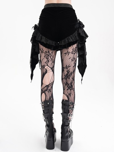 【WONDER WONDER】Henny Dot Velvet Frill Skirt Pants VELVET MINI SKIRT - Brown | ZARA United States