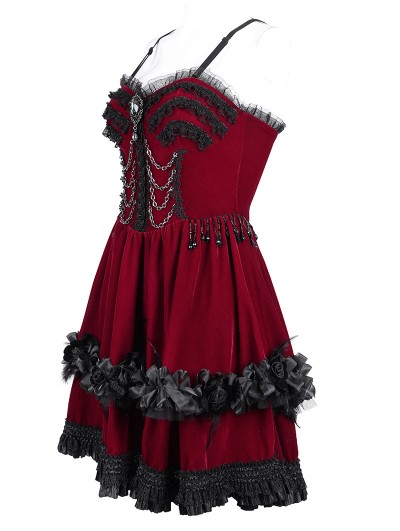 white christmas dresses Day Of The Dead Devil Red Dress Women's Costume main image 0