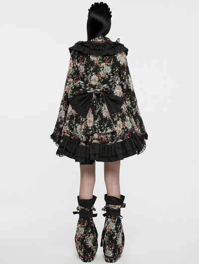 Punk Rave Black Gothic Sweet Bow Printed Kimono Dress Set - DarkinCloset.com Punk Rave Black Gothic Sweet Bow Printed Kimono Dress Set - DarkinCloset.com