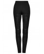 Punk Rave Black Gothic Lace Mesh Knitted Leggings for Women