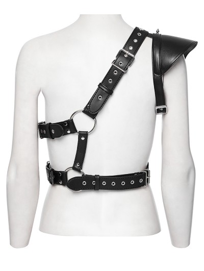 Punk Rave Black Gothic Punk Studded Single Shoulder Armor