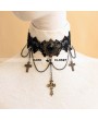 Black Cross Pendant Gothic Necklace