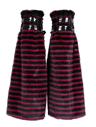 Devil Fashion Black and Red Striped Gothic Punk Leg Warmers for 