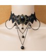 Black Pendant Chain Lace Gothic Necklace