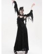 Eva Lady Black Gothic Retro Lace Embossed Velvet Shrug Cape for Women