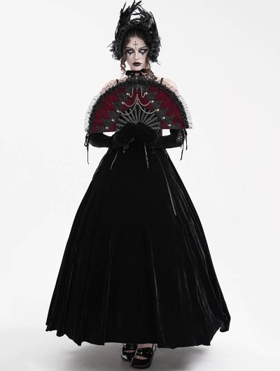 Eva Lady Black Gothic Retro Floral Embroidered Velvet Maxi Slip Party Dress - DarkinCloset.com Eva Lady Black Gothic Retro Floral Embroidered Velvet Maxi Slip Party Dress - DarkinCloset.com