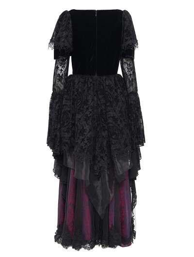 fitted lace wedding dress Vintage goth ribbon dress – Cutiekill main image 1