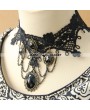 Black Chain Gothic Pendant Lace Necklace