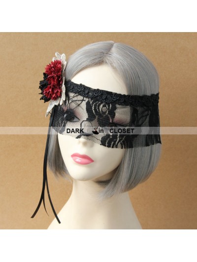 Romantic Flower Black Lace Gothic Mask