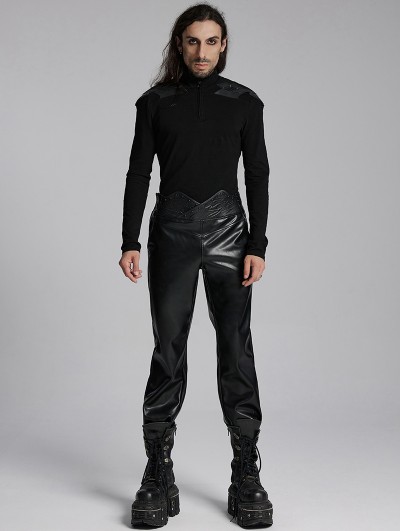 STUDDED LEATHER PANTS 【BLACK】 | SHIKITARI