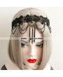 Black Chain Gothic Lace Headdress
