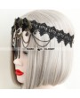Black Chain Gothic Lace Headdress
