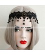 Black Pendant Chain Lace Gothic Headdress