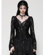 Dark in love Black Gothic Dark Lace Sexy Deep V-Neck Shirt for Women