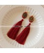 Vintage Red Fringe Gothic Earrings