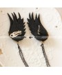Vintage Black Cross Gothic Earrings