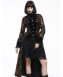 Pentagramme Gold Vintage Gothic Brocade Velvet Long Coat for Women