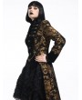 Pentagramme Gold Vintage Gothic Brocade Velvet Long Coat for Women
