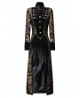 Pentagramme Gold Vintage Gothic Brocade Velvet Long Coat for Women