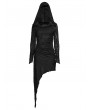 Punk Rave Black Gothic Distressed Irregular Hem Hooded Dress