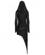 Punk Rave Black Gothic Distressed Irregular Hem Hooded Dress