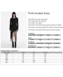Punk Rave Black Gothic Distressed Irregular Hem Hooded Dress