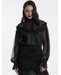 Punk Rave Black Gothic Pullover Long Sleeve Loose Shirt for Women