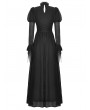 Dark in love Black Vintage Gothic Spiderweb Patchwork Long Puff Sleeve Maxi Dress