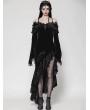 Dark in love Black Sexy Gothic Velvet Ruffle Off-Shoulder Mermaid Dress