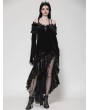 Dark in love Black Sexy Gothic Velvet Ruffle Off-Shoulder Mermaid Dress
