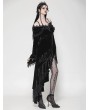 Dark in love Black Sexy Gothic Velvet Ruffle Off-Shoulder Mermaid Dress