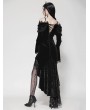 Dark in love Black Sexy Gothic Velvet Ruffle Off-Shoulder Mermaid Dress