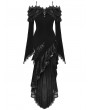 Dark in love Black Sexy Gothic Velvet Ruffle Off-Shoulder Mermaid Dress