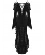 Dark in love Black Sexy Gothic Velvet Ruffle Off-Shoulder Mermaid Dress