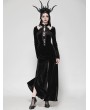 Dark in love Black Sexy Gothic Velvet Hollow High Slit Maxi Dress