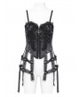 Eva Lady Black Gothic Sexy Lace Chain Overbust Corset Top for Women