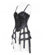 Eva Lady Black Gothic Sexy Lace Chain Overbust Corset Top for Women