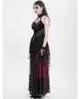 Eva Lady Black Women's Gothic Flower Decor Halter Sweetheart Top with Tulle Skirt