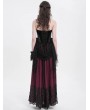 Eva Lady Black Women's Gothic Flower Decor Halter Sweetheart Top with Tulle Skirt