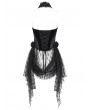 Eva Lady Black Women's Gothic Flower Decor Halter Sweetheart Top with Tulle Skirt