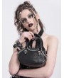 Devil Fashion Black Gothic Punk Skull Chain Spiked Faux Leather Handbag