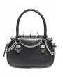 Devil Fashion Black Gothic Punk Skull Chain Spiked Faux Leather Handbag