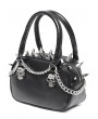 Devil Fashion Black Gothic Punk Skull Chain Spiked Faux Leather Handbag