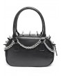 Devil Fashion Black Gothic Punk Skull Chain Spiked Faux Leather Handbag