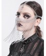 Devil Fashion Gothic Punk Silver Cross Skull Face Chain Tassel Headdress
