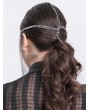 Devil Fashion Gothic Punk Silver Cross Skull Face Chain Tassel Headdress