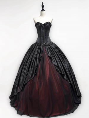 strapless open back dress Halloween Dark Vintage Prom Dress for Girls main image 1