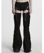 Punk Rave Black Gothic Punk Detachable Tassel Flared Pants for Women