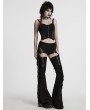 Punk Rave Black Gothic Punk Detachable Tassel Flared Pants for Women