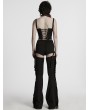 Punk Rave Black Gothic Punk Detachable Tassel Flared Pants for Women